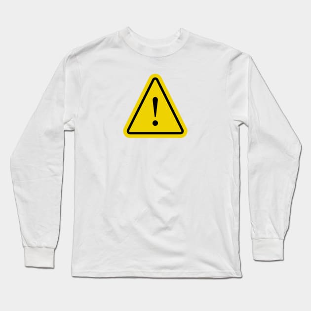 Yellow Caution Sign Symbol Long Sleeve T-Shirt by THP Creative